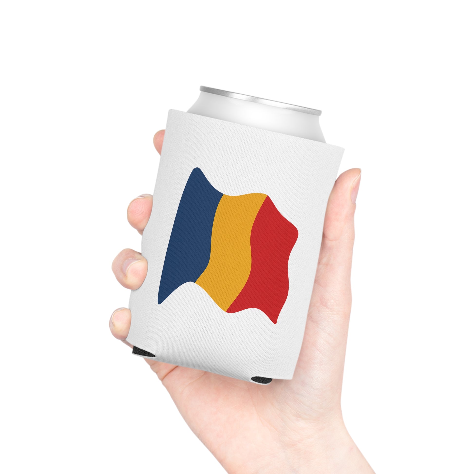 Romania Flag Can Cooler - Fun Drink Insulator, Perfect for Parties, BBQs, Sporting Events, Patriotic Celebrations, Golf Outings - product image