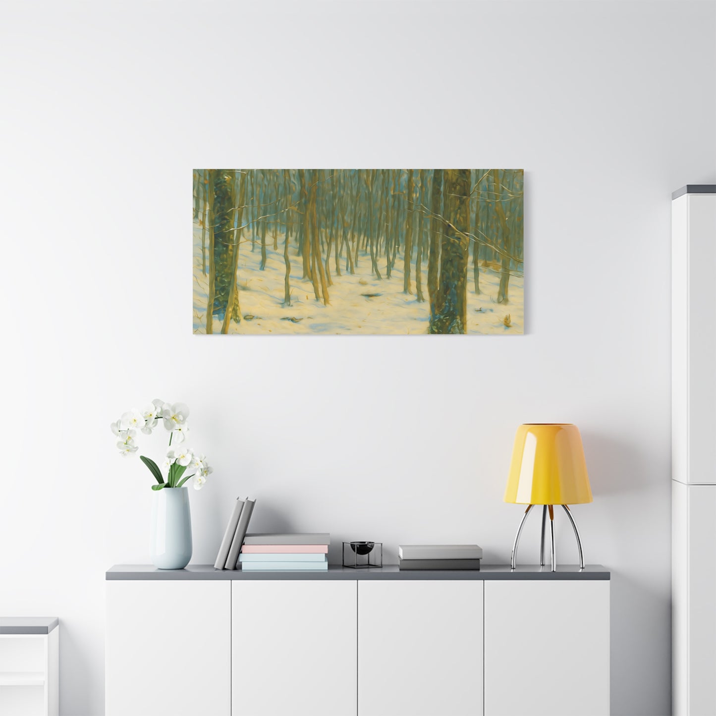 Winter Forest Matte Canvas Art Print, Nature Decor, Stretched Wall Art, Home Decor, Rustic Cabin Decoration, Gift for Nature Lovers
