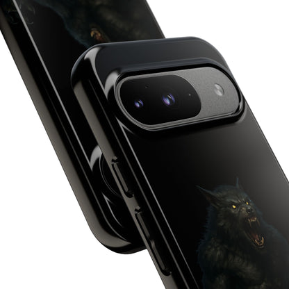 Werewolf Phone Case, Tough Cases, Black Panther Design, Gift for Animal Lovers, Phone Accessories, Fierce Phone Protection