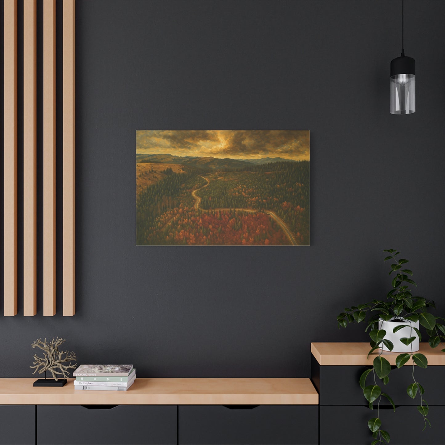 Stretched Canvas Art, Scenic Landscape Wall Decor, Nature Painting for Home, Rustic Room Accent, Gift for Nature Lovers