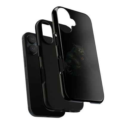 Werewolf Phone Case, Tough Cases, Black Panther Design, Gift for Animal Lovers, Phone Accessories, Fierce Phone Protection