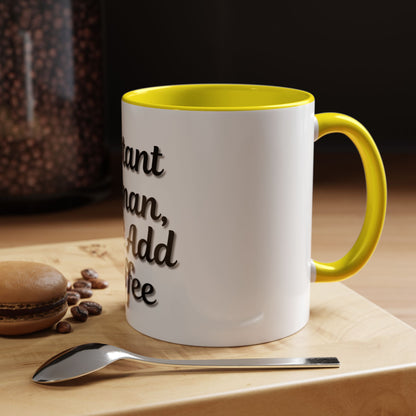 Inspirational Accent Coffee Mug - 'Instant Human, Just Add Coffee' - Perfect Gift for Coffee Lovers