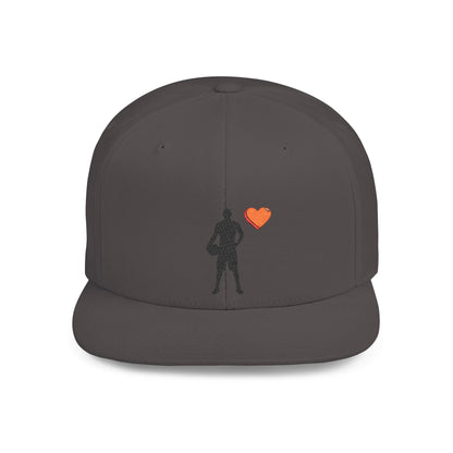 Sporty Love Flat Bill Snapback Hat – Adjustable Cap for Athletes, Casual Wear, Gifts for Sports Fans, Basketball Enthusiasts, Unique
