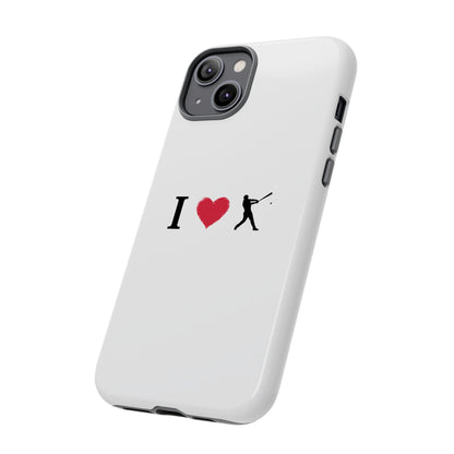 Baseball Love Phone Case, Tough Cases for Sports Lovers, i Heart Baseball Protection, Gift for Players, Cute Sports Case