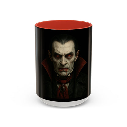 Gothic Dracula Vampire Accent Coffee Mug | Spooky Halloween Gift, Unique Home Decor, Collector's Mug, Coffee Lover's Gift