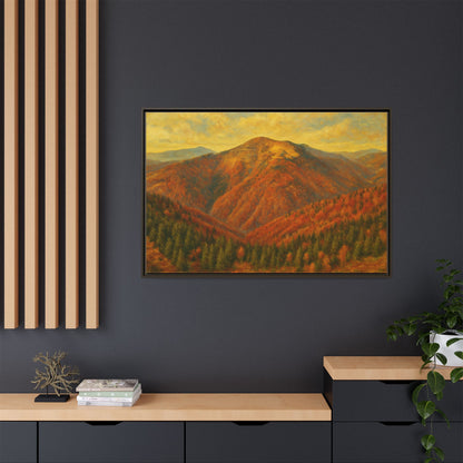 Autumn Landscape Wall Art, Cozy Home Decor, Nature Print, Framed Canvas, Fall Decorations, Gift Idea for Art Lovers
