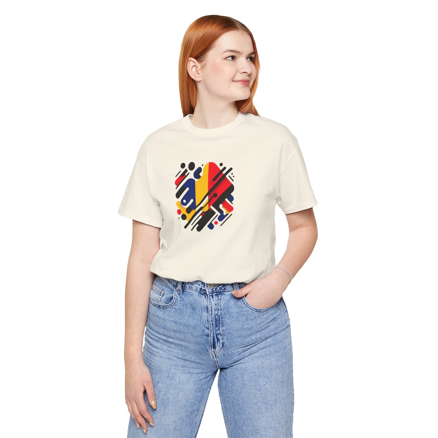 Artistic Heart Unisex Jersey Tee - Vibrant Graphic Tee, Casual Wear, Gift for Art Lovers, Birthday Surprise, Everyday Comfort