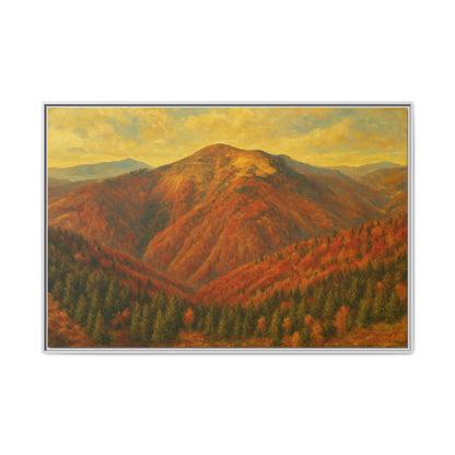 Autumn Landscape Wall Art, Cozy Home Decor, Nature Print, Framed Canvas, Fall Decorations, Gift Idea for Art Lovers