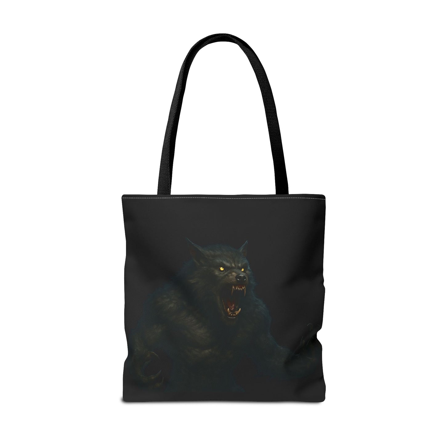Fierce Werewolf Tote Bag, Halloween Accessories, Dark Art Tote, Animal Lover Gift, Geeky Shopping Bag