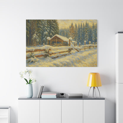 Canvas Wall Art, Winter Landscape Print, Home Decor, Rustic Art, Gift for Nature Lovers, Holiday Decoration