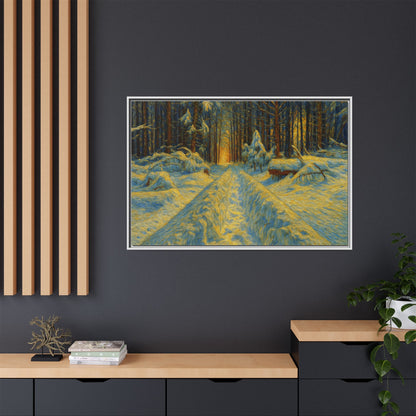 Canvas Art, Winter Landscape Wall Decor, Nature Lovers Gift, Seasonal Decor, Holiday Wall Art, Cozy Home Decoration, Framed Matte Canvas