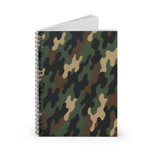 Camouflage Spiral Notebook - Ruled Line, Trendy Stationery, Gift for Students, Journaling, Military Style, Unique School Supplies - product image