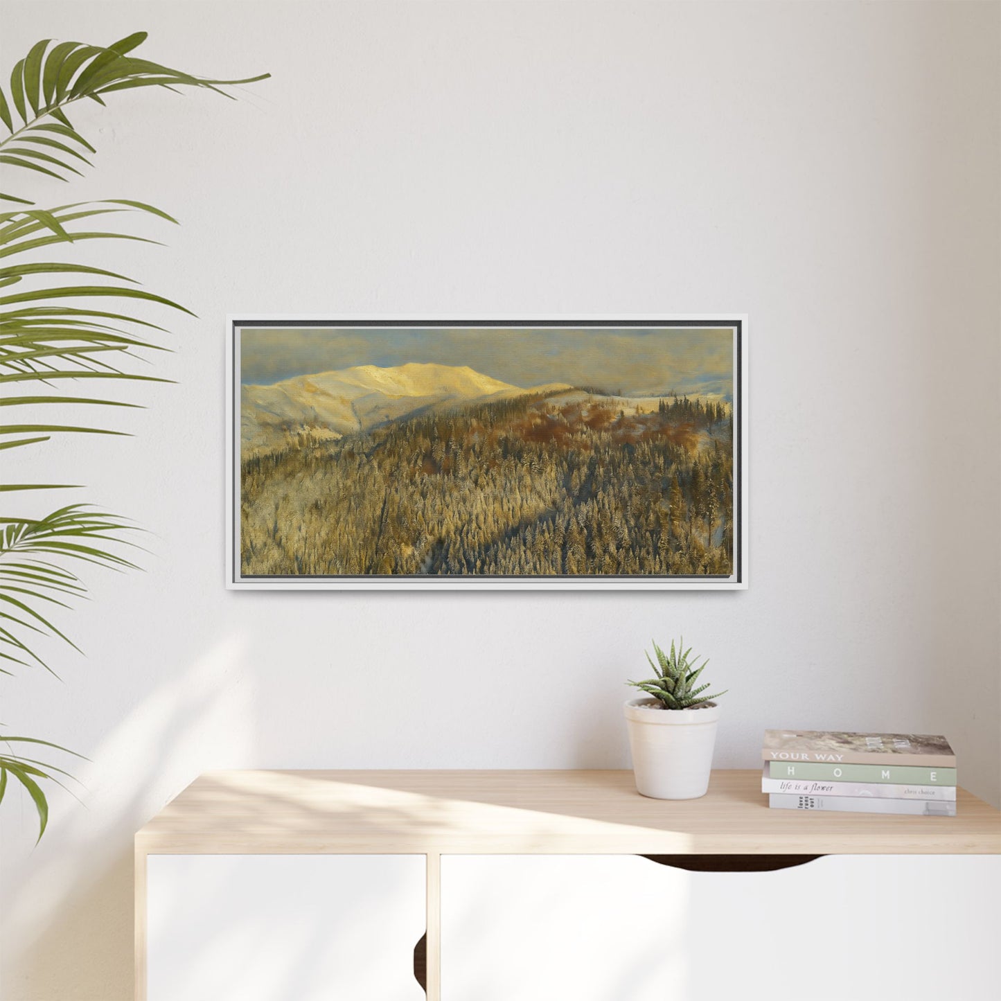 Framed Mountain Canvas Art, Perfect for Home Decor, Nature Wall Art, Gift for Nature Lovers, Cozy Atmosphere