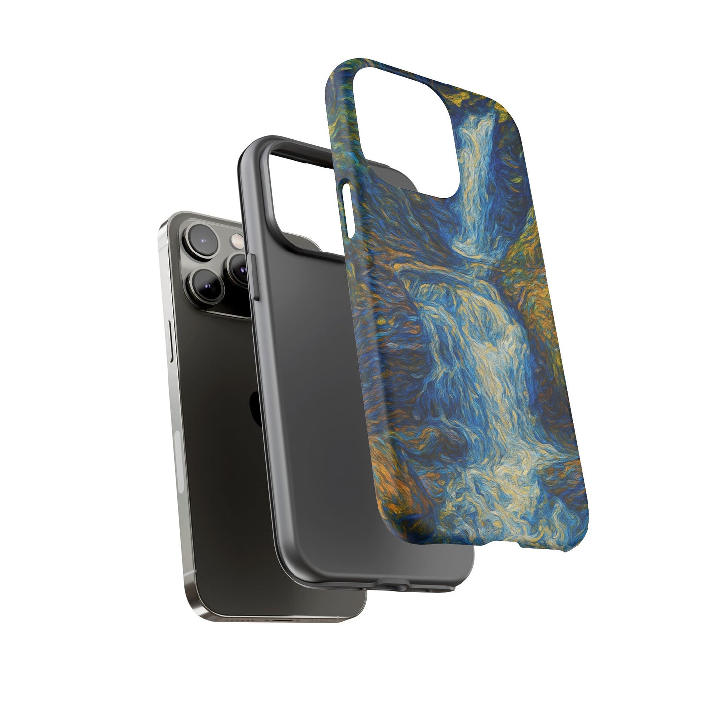 Artistic Phone Case - Waterfall Design, Unique Gift, Phone Accessory, Nature Lover, Original Artwork