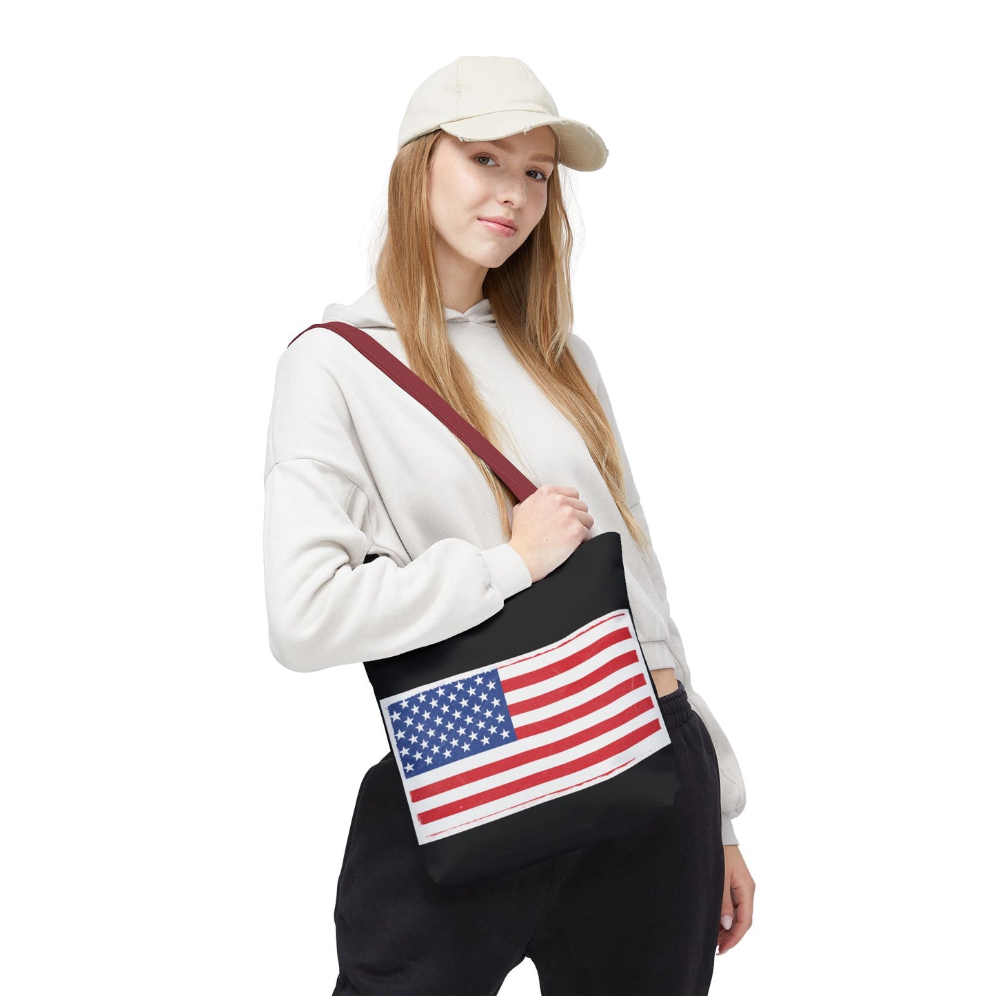 Patriotic Tote Bag, American Flag Carryall, Beach Bag, Reusable Shopping Tote, Independence Day Gift