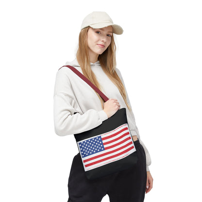 Patriotic Tote Bag, American Flag Carryall, Beach Bag, Reusable Shopping Tote, Independence Day Gift