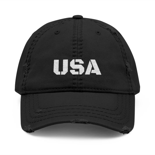Distressed USA Dad Hat, Vintage Cap for Men and Women, Embroidered Hat, Casual Outdoor Wear, Perfect for Summer Days, Gift for Holidays - product image