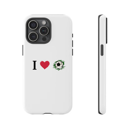 Soccer Phone Case, I Love Soccer, Tough Case Cover, Sporty Phone Accessories, Gift for Soccer Lovers, Unique Soccer Design