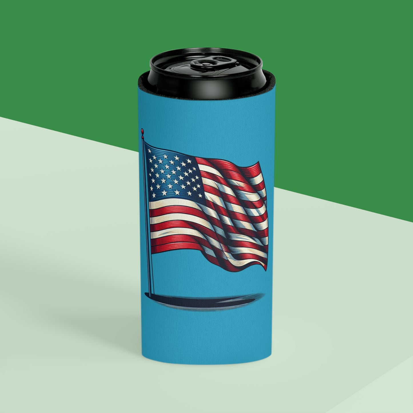 Patriotic Can Cooler, Summer BBQ Accessory, Independence Day Drink Holder, Americana Coaster, USA Party Favor