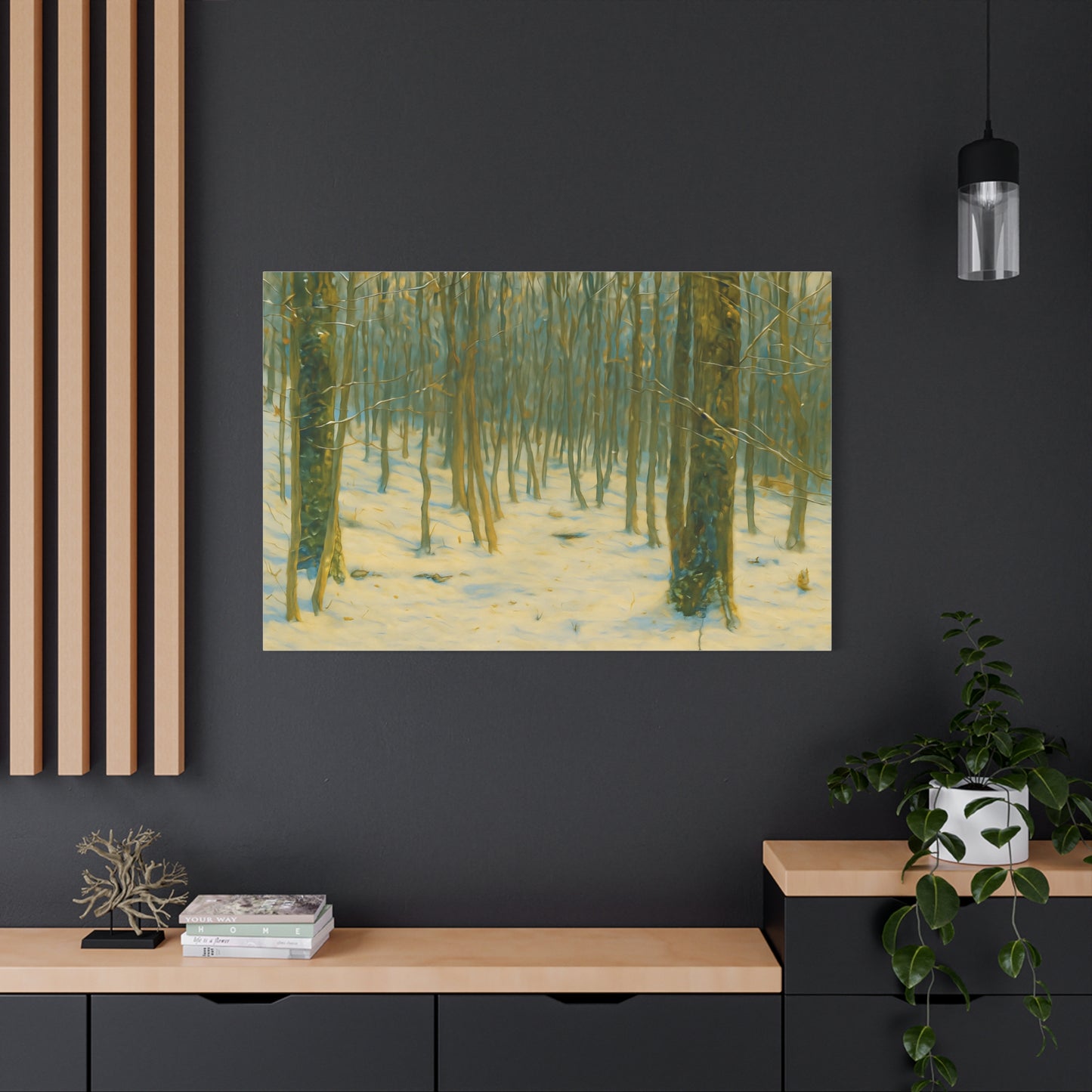 Winter Forest Matte Canvas Art Print, Nature Decor, Stretched Wall Art, Home Decor, Rustic Cabin Decoration, Gift for Nature Lovers