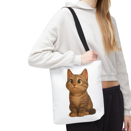 Cute Cat Tote Bag - Perfect for Animal Lovers, Eco-Friendly Carryall, Beach Bag, Shopping Tote, Gift for Cat Owners - product image