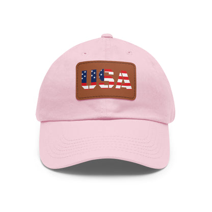 Dad Hat with USA Leather Patch