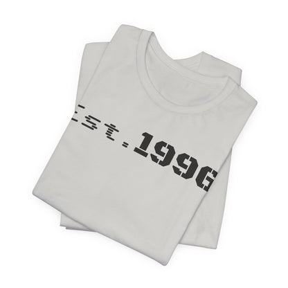 Unisex Jersey Tee - 'Est. 1996' Graphic Shirt, Birthday Gift, Casual Wear, Vintage Style, Retro Fashion, Gift for Him/Her