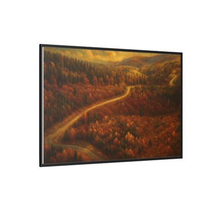 Autumn Landscape Framed Canvas Art, Cozy Home Decor, Warm Fall Vibes, Gift for Nature Lovers, Perfect for Thanksgiving