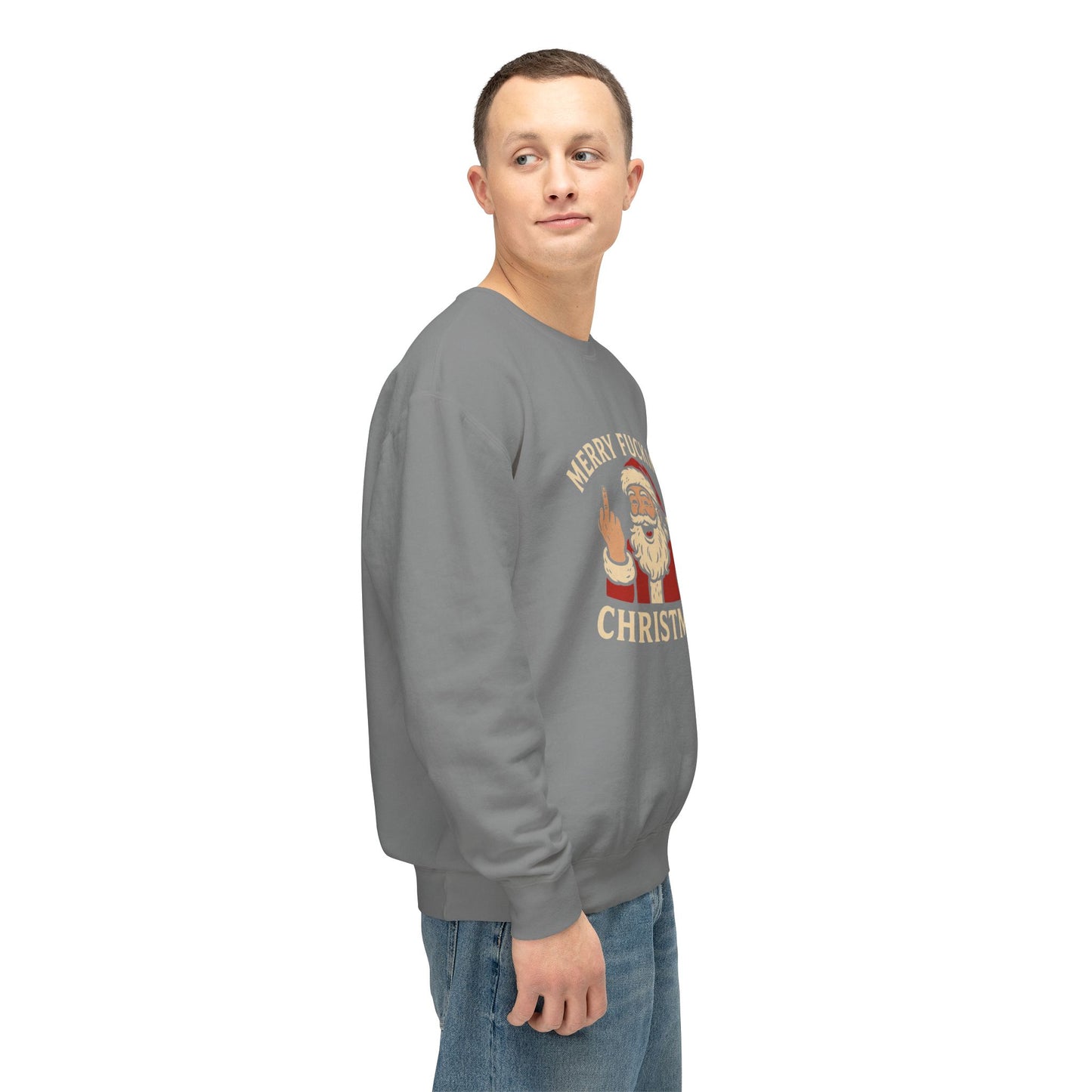 Merry Christmas Sweatshirt, Funny Holiday Crewneck, Unisex Gift, Christmas Apparel, Sarcastic Sweatshirt, Unique Holiday Clothing