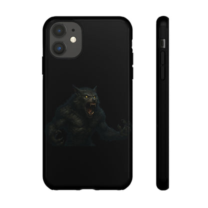 Werewolf Phone Case, Tough Cases, Black Panther Design, Gift for Animal Lovers, Phone Accessories, Fierce Phone Protection