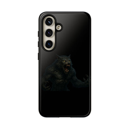 Werewolf Phone Case, Tough Cases, Black Panther Design, Gift for Animal Lovers, Phone Accessories, Fierce Phone Protection