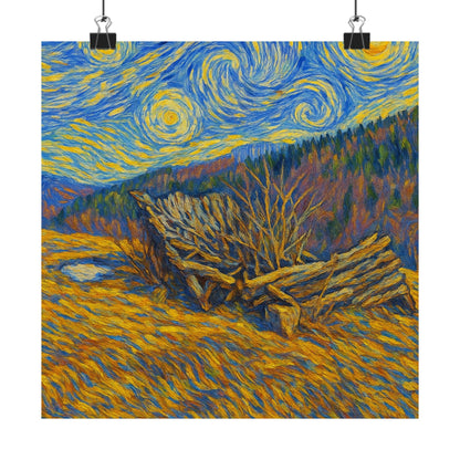 Matte Vertical Posters of Starry Night - Art Print for Home Decor, Wall Art, Gift for Art Lovers, Bacground for Celebrations