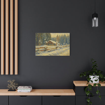 Canvas Wall Art, Winter Landscape Print, Home Decor, Rustic Art, Gift for Nature Lovers, Holiday Decoration