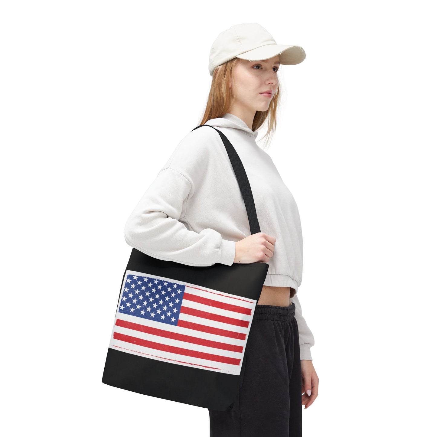 Patriotic Tote Bag, American Flag Carryall, Beach Bag, Reusable Shopping Tote, Independence Day Gift
