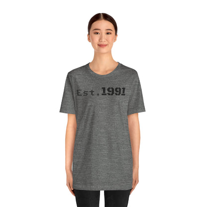 Established 1991 Unisex Jersey Tee | Vintage Anniversary Gift | Casual Wear, Birthday Shirt, Retro Style, Statement Tee, Gift for Him/Her