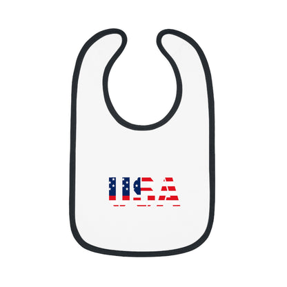 USA Bib for Babies, Americana Baby Bib, Infant Dining Essential, Gift for New Parents, Baby Shower, Fourth of July - product image