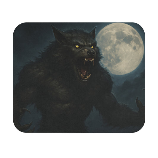 Moonlit Werewolf Mouse Pad | Gaming Desk Accessory, Gifts for Gamers, Unique Office Decor, Halloween or Horror Theme