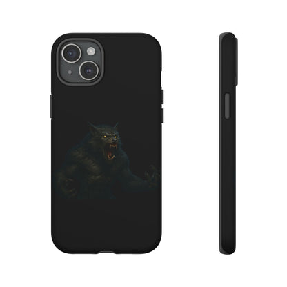 Werewolf Phone Case, Tough Cases, Black Panther Design, Gift for Animal Lovers, Phone Accessories, Fierce Phone Protection
