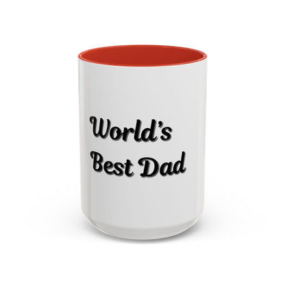 World's Best Dad Accent Coffee Mug - Perfect Gift for Father's Day