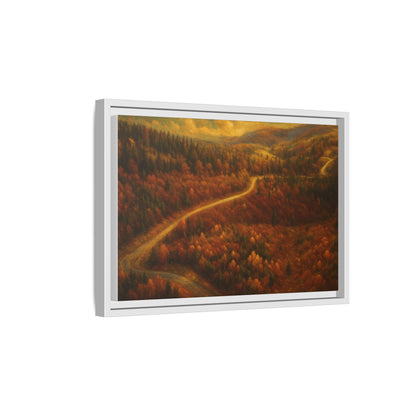 Autumn Landscape Framed Canvas Art, Cozy Home Decor, Warm Fall Vibes, Gift for Nature Lovers, Perfect for Thanksgiving