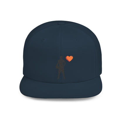 Sporty Love Flat Bill Snapback Hat – Adjustable Cap for Athletes, Casual Wear, Gifts for Sports Fans, Basketball Enthusiasts, Unique