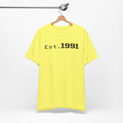 Established 1991 Unisex Jersey Tee | Vintage Anniversary Gift | Casual Wear, Birthday Shirt, Retro Style, Statement Tee, Gift for Him/Her