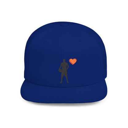 Sporty Love Flat Bill Snapback Hat – Adjustable Cap for Athletes, Casual Wear, Gifts for Sports Fans, Basketball Enthusiasts, Unique