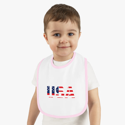 USA Bib for Babies, Americana Baby Bib, Infant Dining Essential, Gift for New Parents, Baby Shower, Fourth of July