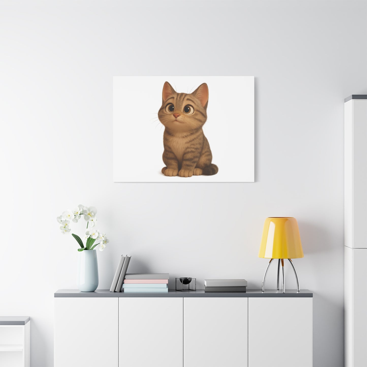 Adorable Cat Canvas Art, Cute Cat Wall Decor, Pet Lover Gift, Nursery Wall Art, Animal Print, Modern Home Decor