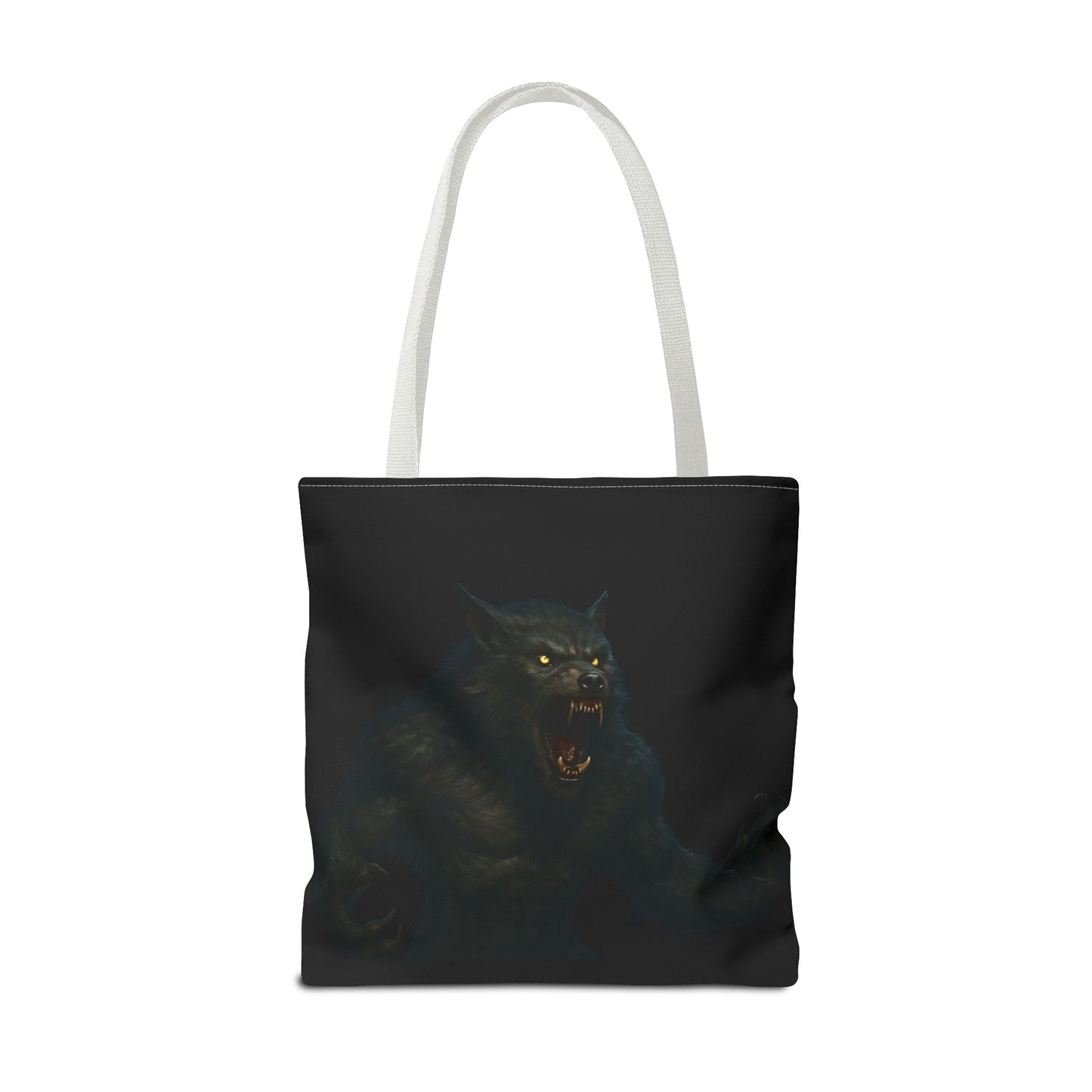 Fierce Werewolf Tote Bag, Halloween Accessories, Dark Art Tote, Animal Lover Gift, Geeky Shopping Bag
