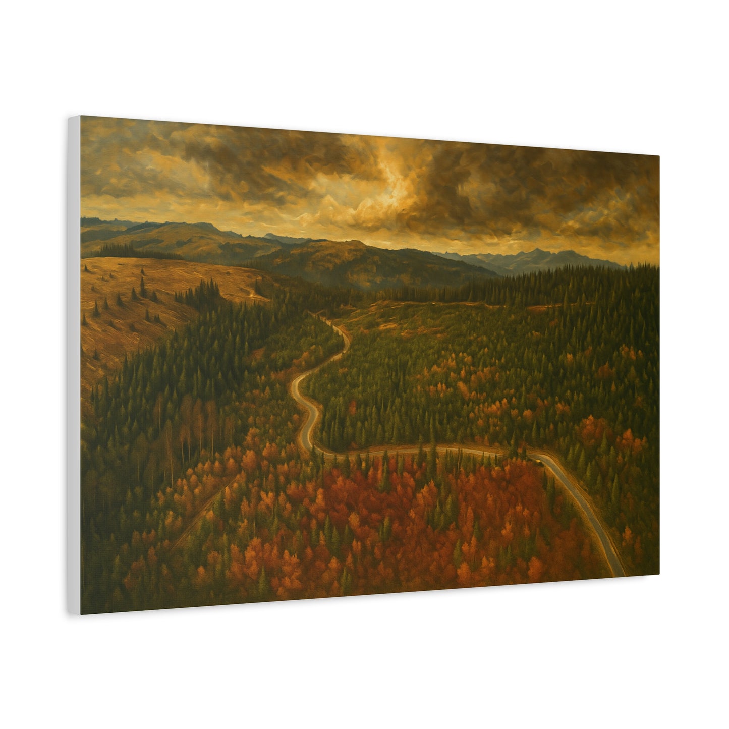Stretched Canvas Art, Scenic Landscape Wall Decor, Nature Painting for Home, Rustic Room Accent, Gift for Nature Lovers