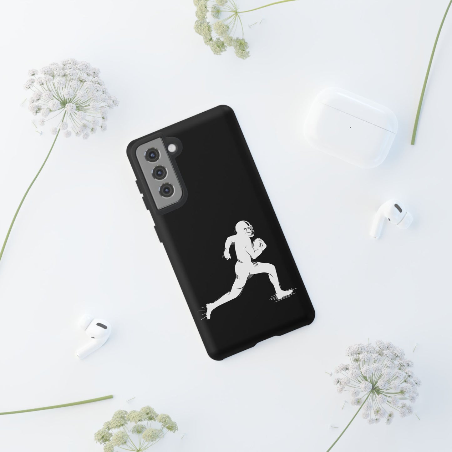 Football Player Phone Case, Tough Cases, Sports Phone Cover, Gift for Athletes, iPhone & Samsung Accessories, Running Player Design