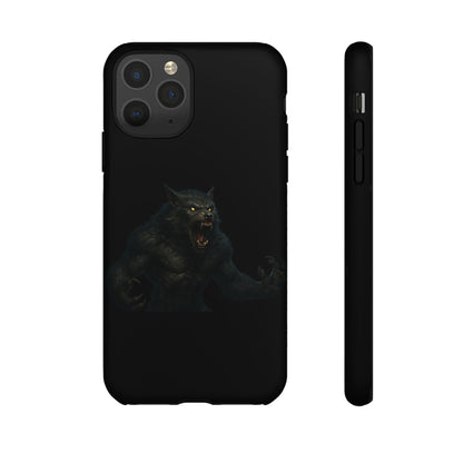 Werewolf Phone Case, Tough Cases, Black Panther Design, Gift for Animal Lovers, Phone Accessories, Fierce Phone Protection