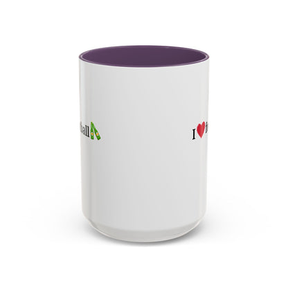 I Love Football Accent Coffee Mug, Perfect Gift for Sports Lovers, Football Enthusiasts, Unique Mug for Game Days, Home or Office Decor